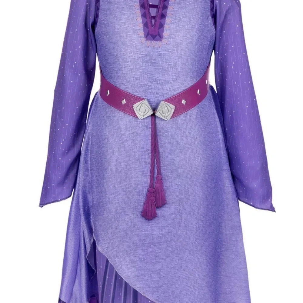 Disney Wish Asha Costume Dress Girls 4–6X Purple Long Sleeve Belted‎ NWT